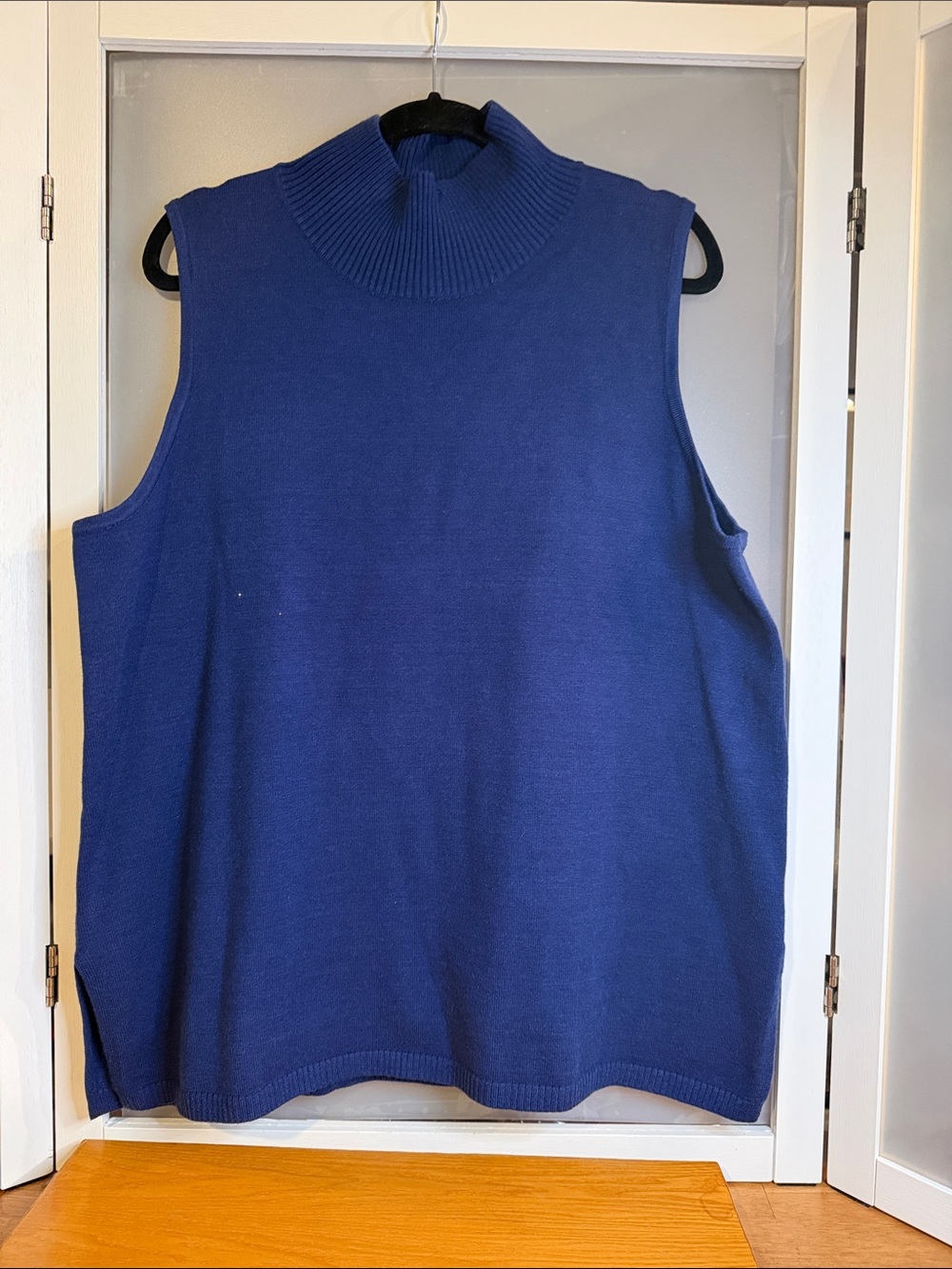 MarlaWynne sleeveless mock-neck shell midnight blue 2X ECU